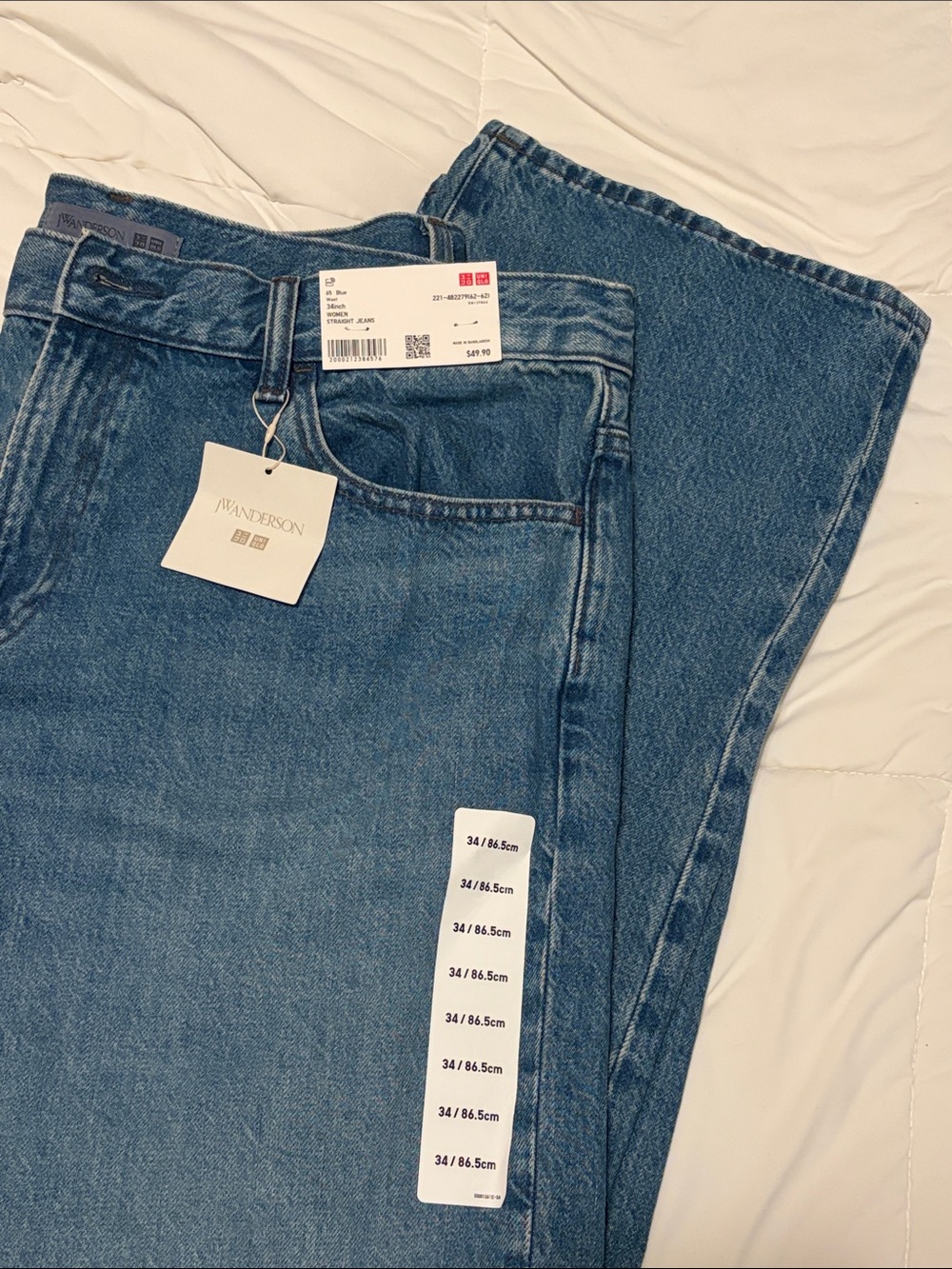 JW ANDERSON Uniqlo Blue Denim Straight-Leg Jeans